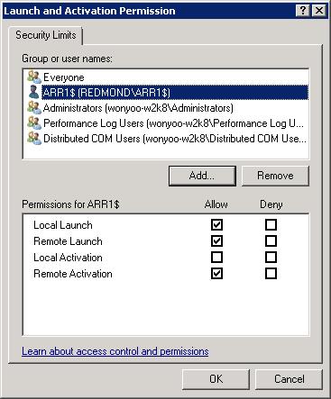 Screenshot della finestra di dialogo Avvia e attiva autorizzazione per visualizzare la scheda Collegamenti di sicurezza.