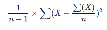 Immagine che mostra una formula di esempio di varianza.