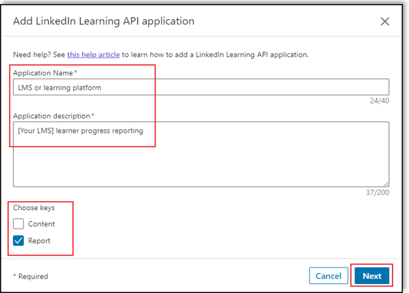 linkedin-learning-generate-api-keys-screen