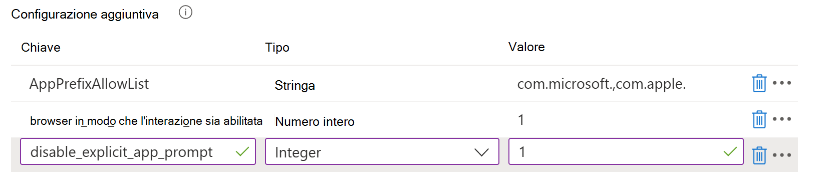 Screenshot che mostra le opzioni di configurazione dell'esperienza utente finale per il plug-in dell'estensione dell'app Enterprise SSO nei dispositivi macOS in Microsoft Intune.