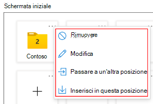 Screenshot che mostra come spostare le app e le cartelle in posizioni diverse nei dispositivi Android Enterprise dedicati in esecuzione in modalità multi-app in Microsoft Intune.