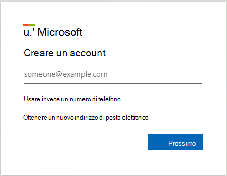 Screenshot della pagina Web di iscrizione all'account di valutazione Microsoft Intune.