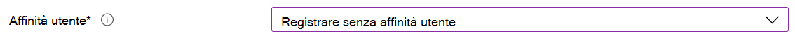 Nell'interfaccia di amministrazione Intune e Microsoft Intune registrare i dispositivi iOS/iPadOS usando Apple Configurator. Selezionare Registra senza affinità utente.