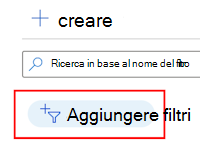 Screenshot che mostra come aggiungere un filtro per filtrare l'elenco di filtri esistente in Microsoft Intune.