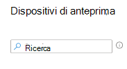 Screenshot che mostra come cercare i dispositivi durante la creazione di un filtro in Microsoft Intune.