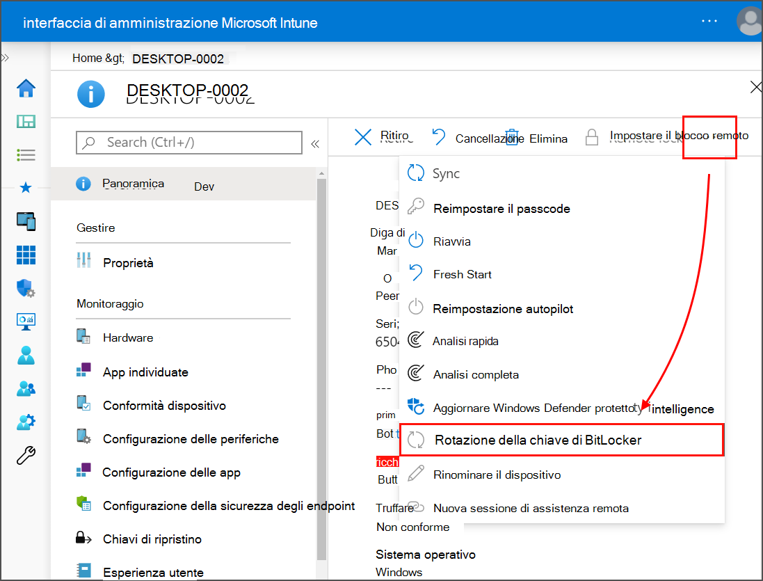 Selezionare i puntini di sospensione per visualizzare altre opzioni