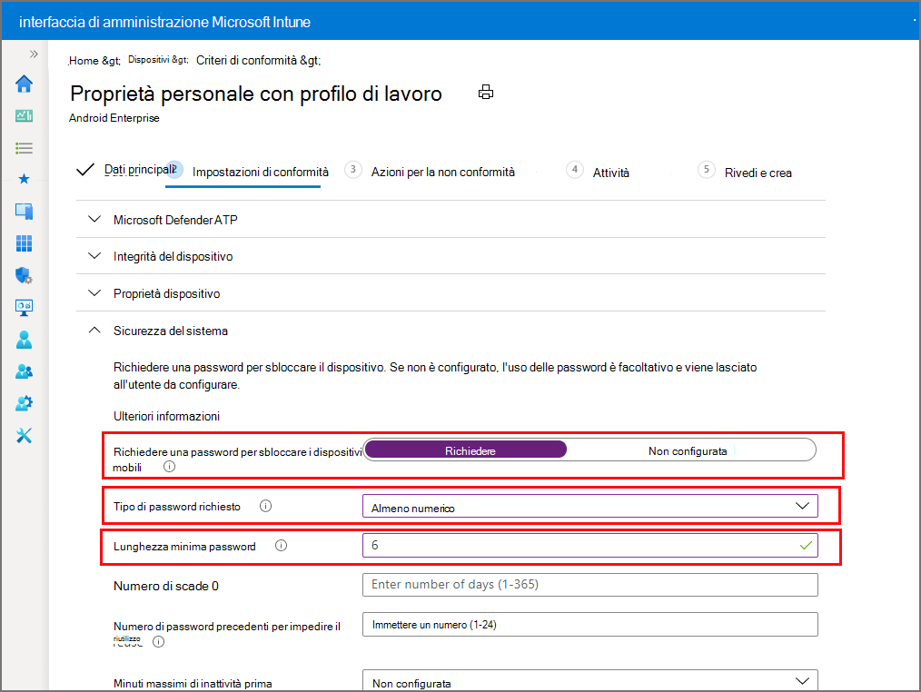 Screenshot della creazione di un gruppo in Microsoft Intune