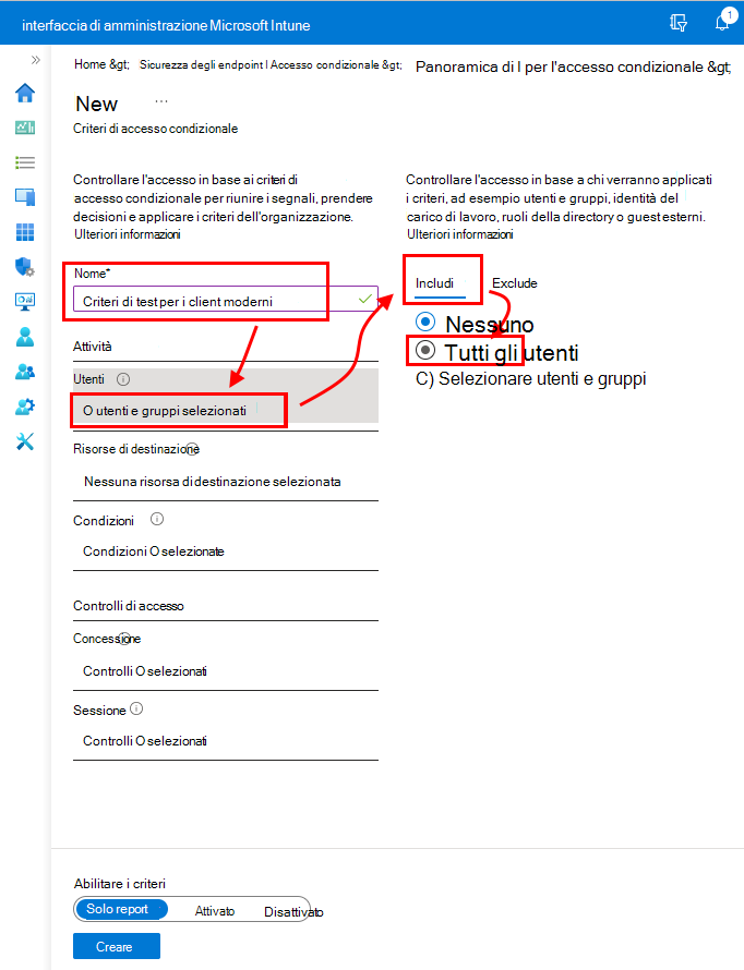 Iniziare la configurazione dei criteri di accesso condizionale.