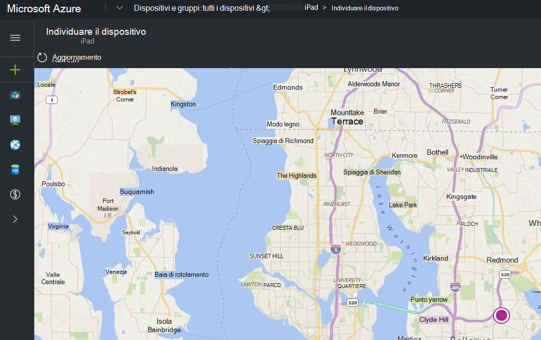 Screenshot di Individuare il dispositivo usando Intune in Azure