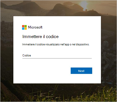 Screenshot di esempio del prompt 