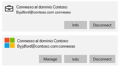 Scegliere il nome dell'account accanto alla valigetta o al logo Microsoft.