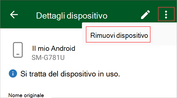 Screenshot di Portale aziendale'app, evidenziando il pulsante di menu e l'opzione 