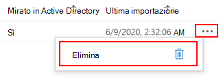 Screenshot che mostra come eliminare o rimuovere l'oggetto Criteri di gruppo importato nell'analizzatore Criteri di gruppo nell'interfaccia di amministrazione Microsoft Intune e Intune.