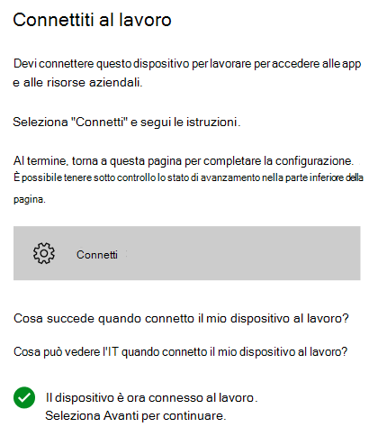 Screenshot che mostra Portale aziendale'app per i O S/i Pad O S dopo l'aggiornamento, nuova formulazione.