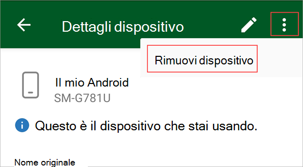 Screenshot di Portale aziendale'app, evidenziando il pulsante di menu e l'opzione 