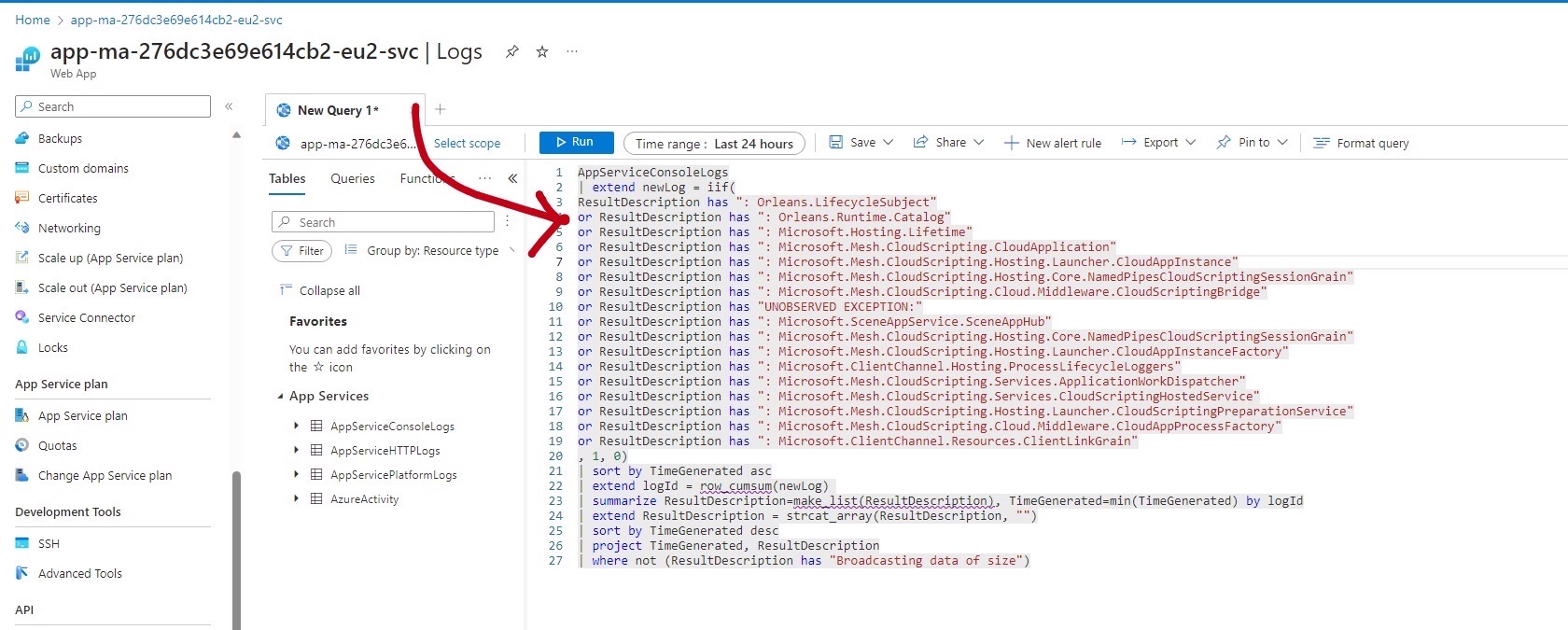 Campo di input di monitoraggio di Azure