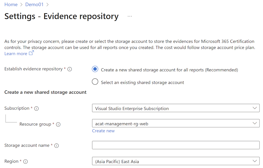 Configurazione del repository Evdience