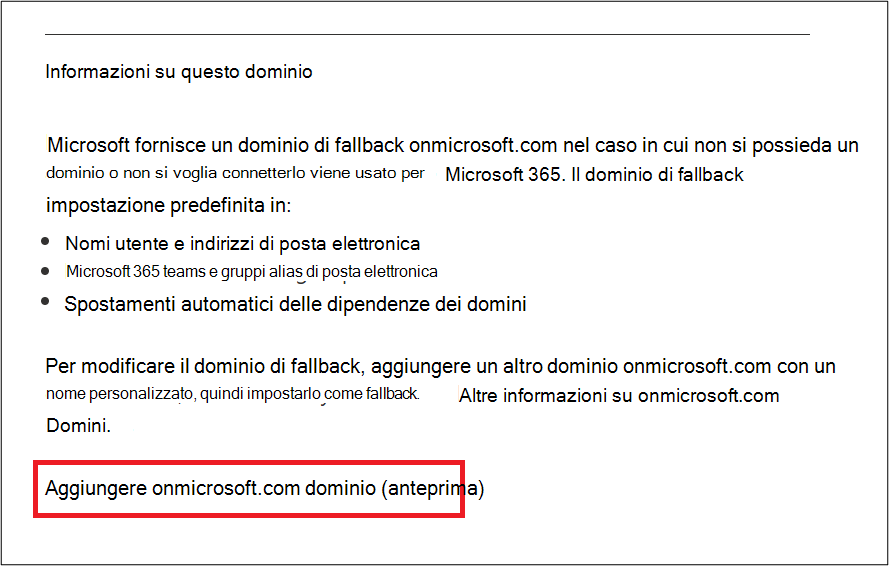 Screenshot delle proprietà del dominio.