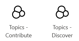 Screenshot delle schede Topics nella casella degli strumenti Viva Connections.