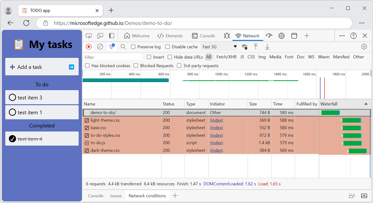 Displaying the initiators and dependencies of a request