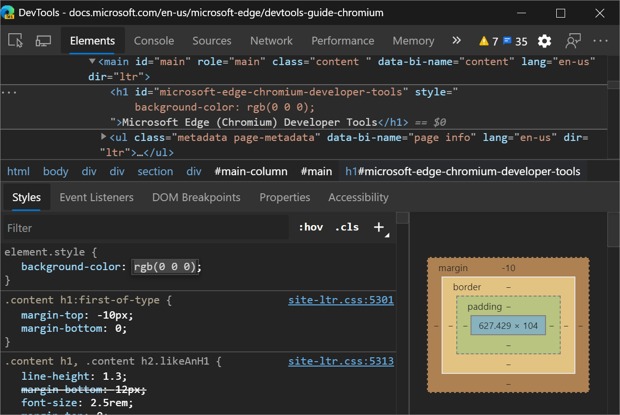 Using space-separated arguments in the Styles pane