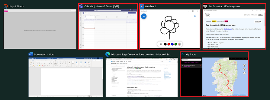 PWAs and native apps are displayed when switching between windows with Alt+Tab