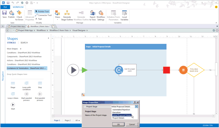 Setting properties in an imported workflow