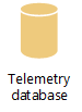 Icona che rappresenta un database di telemetria.