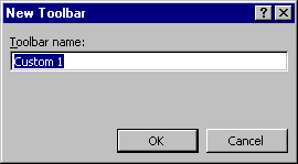 New toolbar dialog box