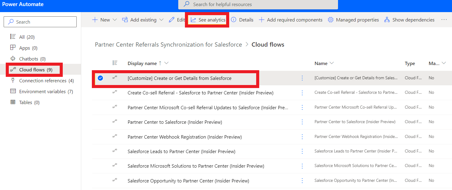 Screenshot che mostra la finestra Recupera dettagli da Salesforce.