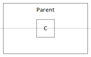 Esempio di C centrato verticalmente sul padre.