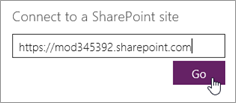 URL di SharePoint per la connessione.