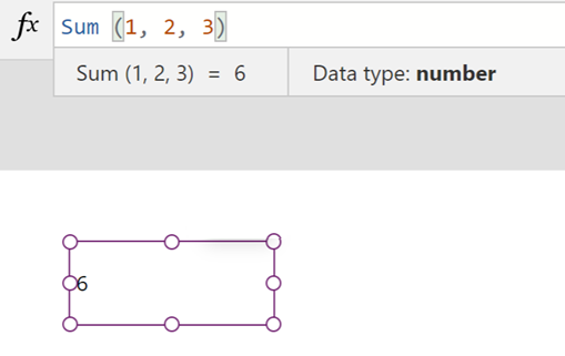 Uso della formula completa Sum(1,2,3).