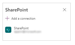 Aggiungere la connessione SharePoint.