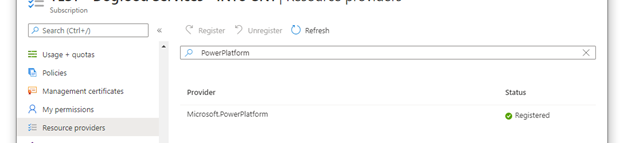 Registra il fornitore in Azure Power Platform 