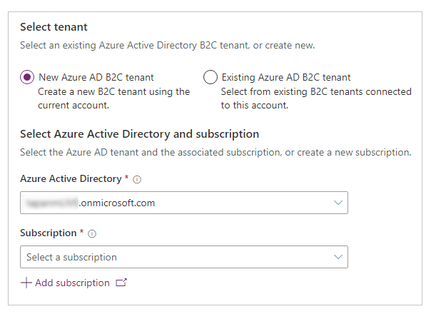 Crea un nuovo tenant Azure AD B2C.