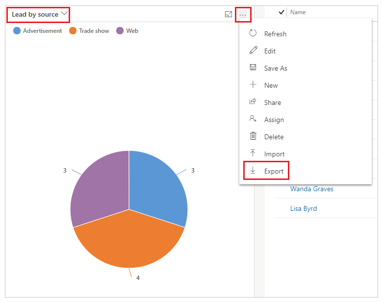 Esportare un grafico.