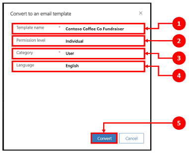 Come convertire un messaggio e-mail in un modello.