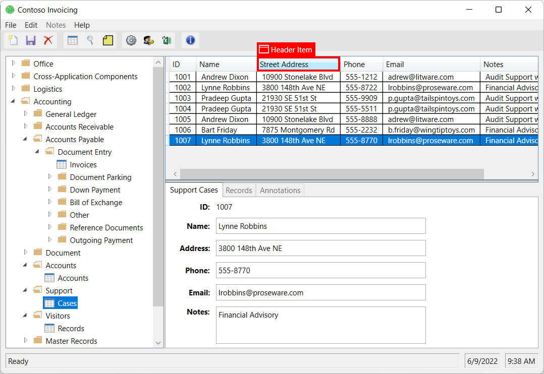 Screenshot di un'indicazione visiva del tipo di elemento dell'interfaccia utente durante l'acquisizione.