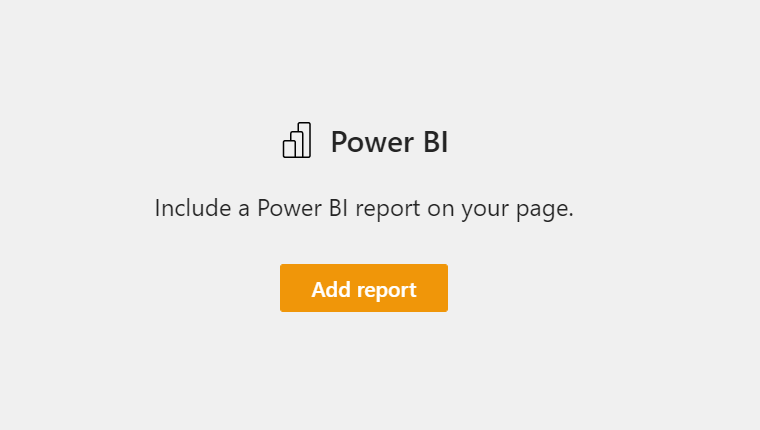 Screenshot della finestra di dialogo nuovo report di SharePoint in cui viene chiesto di includere un report nella pagina con il pulsante Aggiungi report visualizzato.