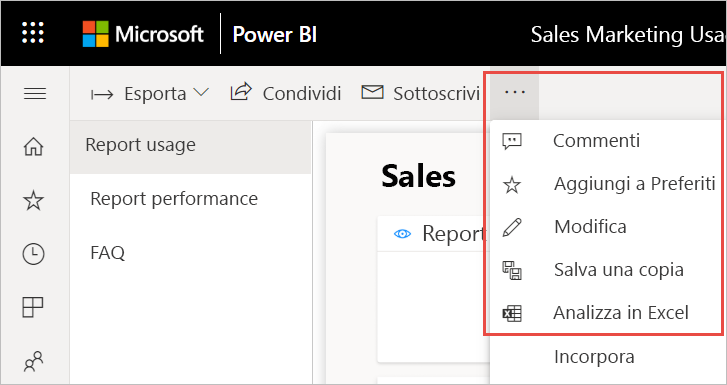 Screenshot dell'analisi in Excel.