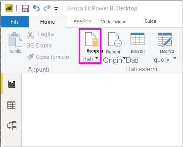 Lo screenshot mostra la barra multifunzione Home con Recupera dati evidenziati.