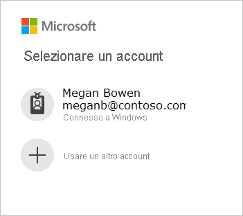 Schermata di accesso di Microsoft