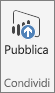 Screenshot dell'opzione Pubblica sulla barra multifunzione, che mostra come pubblicare da Power BI Desktop.