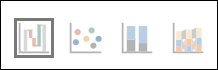 Screenshot delle icone del grafico da informazioni dettagliate con l'icona del grafico a cascata selezionata.