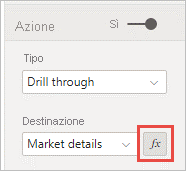 Screenshot del riquadro Azioni, che evidenzia il pulsante Formattazione condizionale.