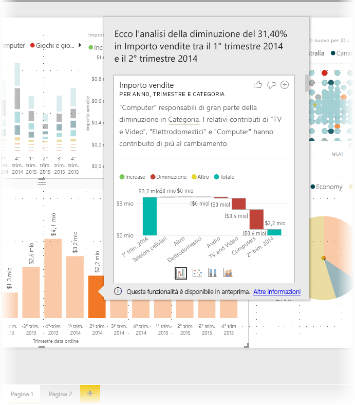 Screenshot delle informazioni dettagliate visualizzate nell'oggetto visivo.