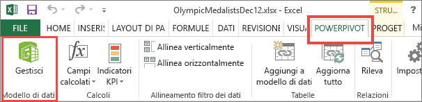 Aprire PowerPivot in Excel