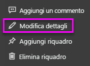 Modifica dettagli