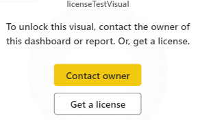 Screenshot che mostra un pulsante per ottenere una licenza o contattare il proprietario.